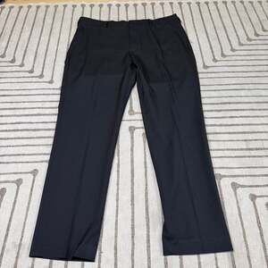 Savane Men's Black Flat Front Slim Fit Dress Pants